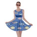 Sea Fish Blue Submarine Animals Patteen Skater Dress