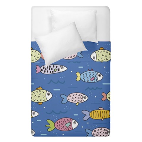 Sea Fish Blue Submarine Animals Patteen Duvet Cover Double Side (Single Size) from ArtsNow.com