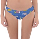 Sea Fish Blue Submarine Animals Patteen Reversible Hipster Bikini Bottoms