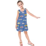 Sea Fish Blue Submarine Animals Patteen Kids  Sleeveless Dress