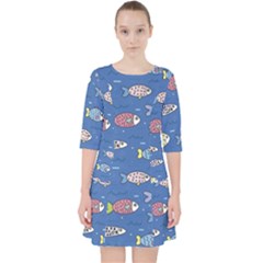 Quarter Sleeve Pocket Dress 