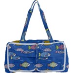 Sea Fish Blue Submarine Animals Patteen Multi Function Bag