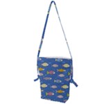 Sea Fish Blue Submarine Animals Patteen Folding Shoulder Bag