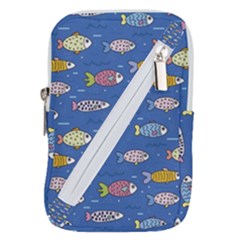 Sea Fish Blue Submarine Animals Patteen Belt Pouch Bag (Large) from ArtsNow.com