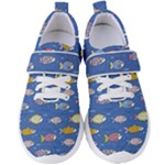 Sea Fish Blue Submarine Animals Patteen Women s Velcro Strap Shoes