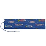 Sea Fish Blue Submarine Animals Patteen Roll Up Canvas Pencil Holder (L)