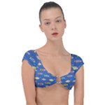 Sea Fish Blue Submarine Animals Patteen Cap Sleeve Ring Bikini Top