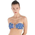 Sea Fish Blue Submarine Animals Patteen Twist Bandeau Bikini Top