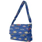 Sea Fish Blue Submarine Animals Patteen Full Print Messenger Bag (L)