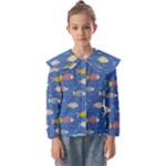 Sea Fish Blue Submarine Animals Patteen Kids  Peter Pan Collar Blouse