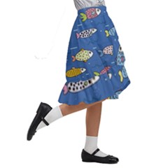 Kids  Ruffle Flared Wrap Midi Skirt 