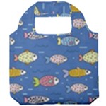 Sea Fish Blue Submarine Animals Patteen Foldable Grocery Recycle Bag