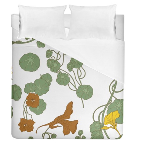 Nasturtium Flowers Plant Leaves Duvet Cover (Queen Size) from ArtsNow.com