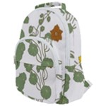 Nasturtium Flowers Plant Leaves Rounded Multi Pocket Backpack