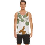 Nasturtium Flowers Plant Leaves Men s Wide Collar Tank Top