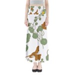 Nasturtium Flowers Plant Leaves Full Length Maxi Skirt