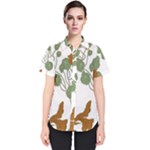 Nasturtium Flowers Plant Leaves Women s Short Sleeve Shirt