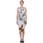 Nasturtium Flowers Plant Leaves Sleeveless Pencil Dress