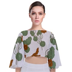 Tie Back Butterfly Sleeve Chiffon Top 