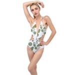 Nasturtium Flowers Plant Leaves Plunging Cut Out Swimsuit