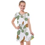 Nasturtium Flowers Plant Leaves Kids  Cross Web Dress