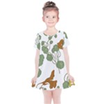 Nasturtium Flowers Plant Leaves Kids  Simple Cotton Dress