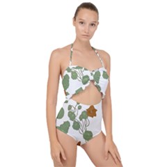 Scallop Top Cut Out Swimsuit 