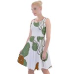 Nasturtium Flowers Plant Leaves Knee Length Skater Dress