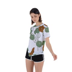 Asymmetrical Short Sleeve Sports T-Shirt 