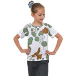 Nasturtium Flowers Plant Leaves Kids  Mesh Piece T-Shirt