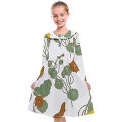 Nasturtium Flowers Plant Leaves Kids  Midi Sailor Dress from ArtsNow.com