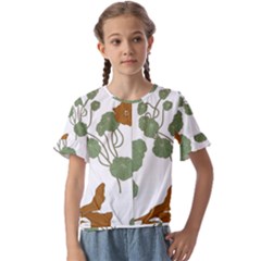 Kids  Cuff Sleeve Scrunch Bottom T-Shirt 