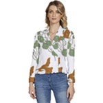 Nasturtium Flowers Plant Leaves Women s Long Sleeve Revers Collar Cropped Jacket