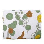 Nasturtium Flowers Plant Leaves 15  Vertical Laptop Sleeve Case With Pocket