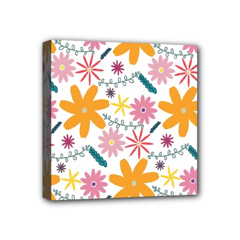 Pattern Background Vintage Floral Mini Canvas 4  x 4  (Stretched) from ArtsNow.com