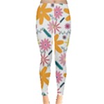 Pattern Background Vintage Floral Everyday Leggings 