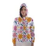 Pattern Background Vintage Floral Women s Hooded Windbreaker