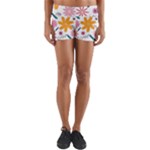 Pattern Background Vintage Floral Yoga Shorts