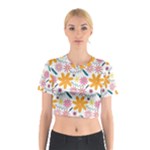 Pattern Background Vintage Floral Cotton Crop Top