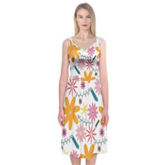 Pattern Background Vintage Floral Midi Sleeveless Dress from ArtsNow.com