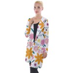 Pattern Background Vintage Floral Hooded Pocket Cardigan