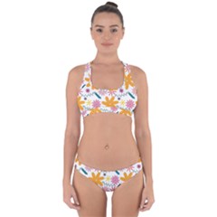 Pattern Background Vintage Floral Cross Back Hipster Bikini Set from ArtsNow.com