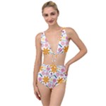 Pattern Background Vintage Floral Tied Up Two Piece Swimsuit