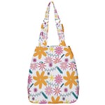 Pattern Background Vintage Floral Center Zip Backpack