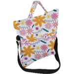 Pattern Background Vintage Floral Fold Over Handle Tote Bag