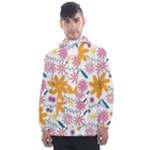 Pattern Background Vintage Floral Men s Front Pocket Pullover Windbreaker