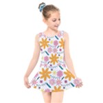 Pattern Background Vintage Floral Kids  Skater Dress Swimsuit