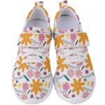 Pattern Background Vintage Floral Women s Velcro Strap Shoes