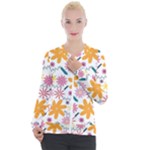 Pattern Background Vintage Floral Casual Zip Up Jacket