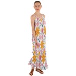 Pattern Background Vintage Floral Cami Maxi Ruffle Chiffon Dress